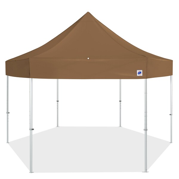 TAA Compliant HUB Shelter, 15' W x 15' L, Gray Aluminum Frame, Coyote Brown Top